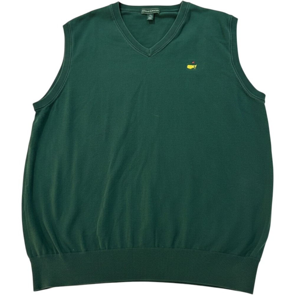 Masters Collection Mens XXL Green Pima Cotton V-Neck Golf Sweater Vest Logo